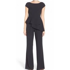 Black jumpsuit with ruffle waist